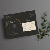 Luxuriöse Gold Floral Minimalistisch Foto Vielen D Postkarte