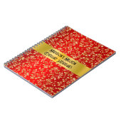 Luxuriöse Gold Foil Blätter Red Notebook Notizblock (Linke Seite)