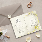 Luxuriöse Gold Foil Marmor Texture Wedding RSVP Postkarte