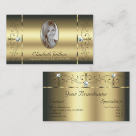 Luxuriöse Gold gequiggled Juwelen Foto glamourös h Visitenkarte