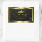 Luxuriöse Gold Glitzer Black Product Labels Rechteckiger Aufkleber (Tasche)