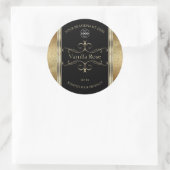 Luxuriöse Gold Glitzer Black Product Labels Runder Aufkleber (Tasche)