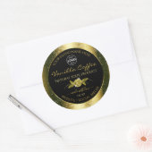 Luxuriöse Gold Glitzer Black Product Labels Runder Aufkleber (Umschlag)