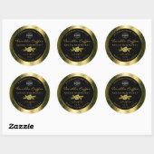 Luxuriöse Gold Glitzer Black Product Labels Runder Aufkleber (Blatt)