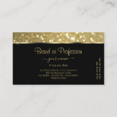 Luxuriöse Gold Glitzer Luminous Stars Logo Visitenkarte (Rückseite)