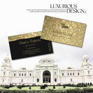 Luxuriöse Gold Glitzer Luminous Stars Logo Visitenkarte