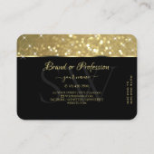 Luxuriöse Gold Glitzer Luminous Stars und Initials Visitenkarte (Rückseite)