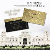 Luxuriöse Gold Glitzer Luminous Stars und Initials Visitenkarte