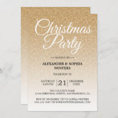 Luxuriöse Gold Glitzer Ombre Party Einladung (Vorne/Hinten)