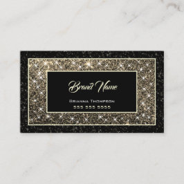 Luxuriöse Gold Glitzer Shimmery Stars Dunkel Schwa Visitenkarte