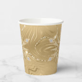 Luxuriöse Gold Glitzer Snowflake Diamant Papierauf Pappbecher (Links)