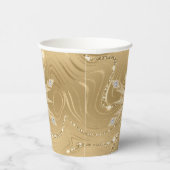 Luxuriöse Gold Glitzer Snowflake Diamant Papierauf Pappbecher (Rechts)