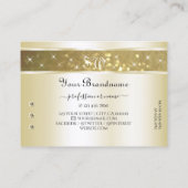 Luxuriöse Gold Glitzer Sparkle Diamonds Initialen Visitenkarte (Rückseite)