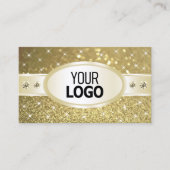 Luxuriöse Gold Glitzer Sparkle Diamonds Logo hinzu Visitenkarte (Vorderseite)