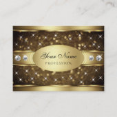 Luxuriöse Gold Glitzer Sparkle Stars Visitenkarte (Vorderseite)