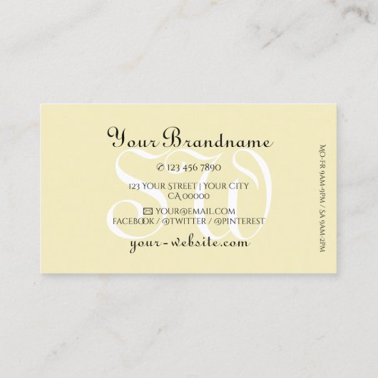 Luxuriöse Gold Glitzer Stars Initials Beige Golden Visitenkarte (Rückseite)