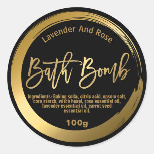 Luxuriöse Gold IMITATE belichten Schwarzes Bath Bo Runder Aufkleber