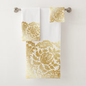 LUXURIÖSE GOLD Lace Sheen Design Badhandtuch Set (Insitu)