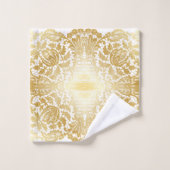 LUXURIÖSE GOLD Lace Sheen Design Badhandtuch Set (Waschlappen)