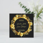 Luxuriöse Gold Laurel Blätter Frame Wedding Einladung (Stehend Vorderseite)
