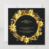 Luxuriöse Gold Laurel Blätter Frame Wedding Einladung (Rückseite)