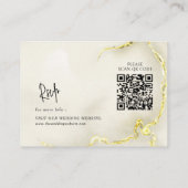 Luxuriöse Gold Marmor Texture QR Code Wedding RSVP Begleitkarte (Rückseite)