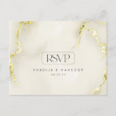 Luxuriöse Gold Marmor Texture Wedding RSVP Postkarte (Vorderseite)