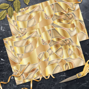Luxuriöse Gold Metallic Collage Art Komposition Seidenpapier