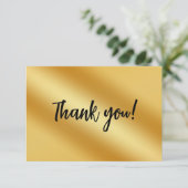 Luxuriöse Gold Metallic Dankeschön Card Dankeskarte (Stehend Vorderseite)