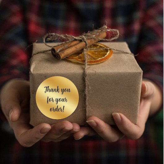 Luxuriöse gold metallische Danke Runder Aufkleber