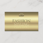 Luxuriöse Gold Modern Mirror Schriftart Chic mit L Visitenkarte (Vorderseite)