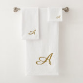 Luxuriöse Gold Monogram anpassbar Badhandtuch Set (Insitu)