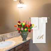 Luxuriöse Gold Monogram anpassbar Badhandtuch Set