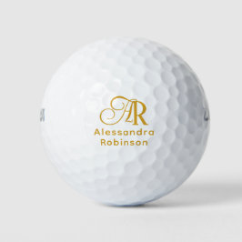 Luxuriöse Gold Monogram & Name Golf Balls Golfball