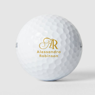 Luxuriöse Gold Monogram & Name Golf Balls Golfball