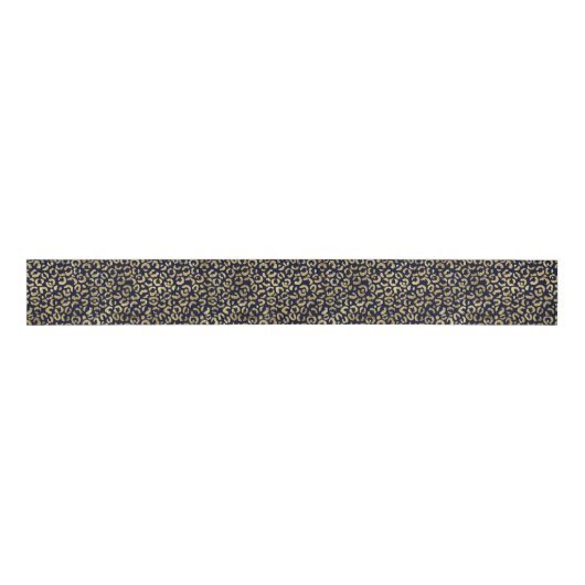 Luxuriöse Gold Navy Leopard Print stilvoll Ripsband (Vorderseite)