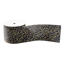 Luxuriöse Gold Navy Leopard Print stilvoll Ripsband