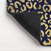 Luxuriöse Gold Navy Stylish Leopard Print Mousepad (Ecke)
