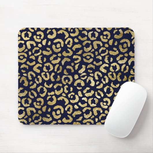 Luxuriöse Gold Navy Stylish Leopard Print Mousepad (Mit Mouse)