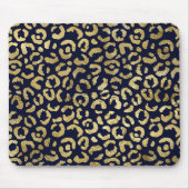 Luxuriöse Gold Navy Stylish Leopard Print Mousepad (Vorne)