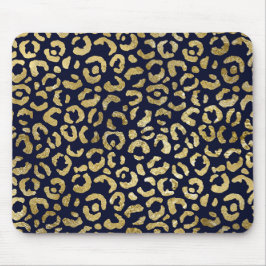 Luxuriöse Gold Navy Stylish Leopard Print Mousepad