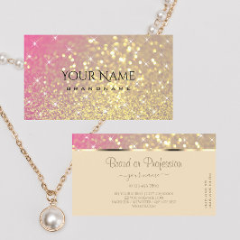 Luxuriöse Gold Pink Lila Glitzer Stars Elegante Visitenkarte