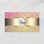 Luxuriöse Gold Pink Lila Glitzer Stars hinzufügen Visitenkarte (Vorderseite)