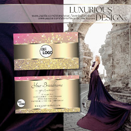 Luxuriöse Gold Pink Lila Glitzer Stars hinzufügen  Visitenkarte