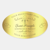 Luxuriöse Gold Product Label Verziert Borders Hear Ovaler Aufkleber (Vorderseite)