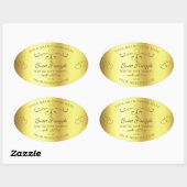 Luxuriöse Gold Product Label Verziert Borders Hear Ovaler Aufkleber (Blatt)