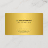 Luxuriöse Gold Royal Emblem | Initial on Black Visitenkarte (Rückseite)