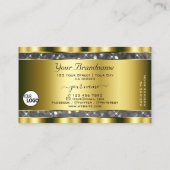 Luxuriöse Gold Silver Glitzer Stars hinzufügen Log Visitenkarte (Rückseite)