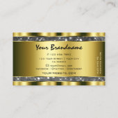 Luxuriöse Gold Silver Glitzer Stars Noble Superb Visitenkarte (Rückseite)