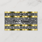 Luxuriöse Gold Silver Glitzer Stars Noble Superb Visitenkarte (Vorderseite)